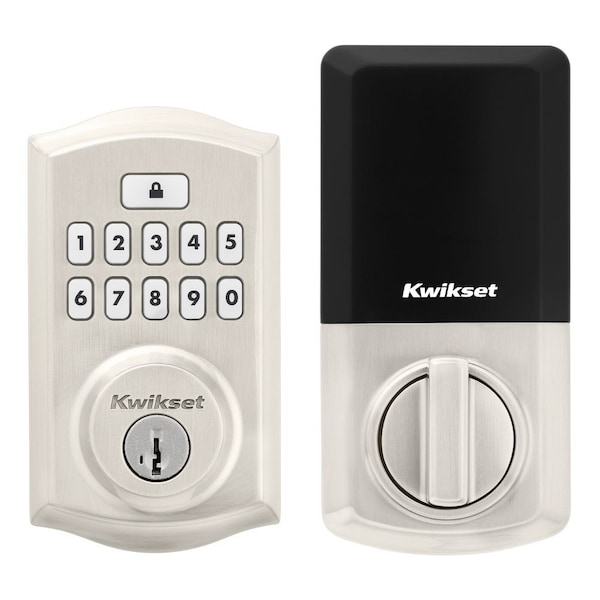 Traditional SmartCode Keypad Electronic Deadbolt SmartKey Satin Nickel Finish